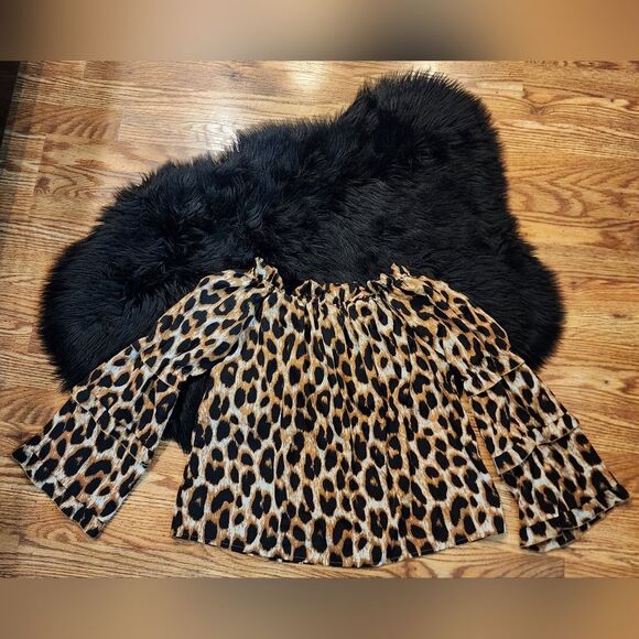 Animal Print Off the Shoulder Top Women's XL - Picture 7 of 7